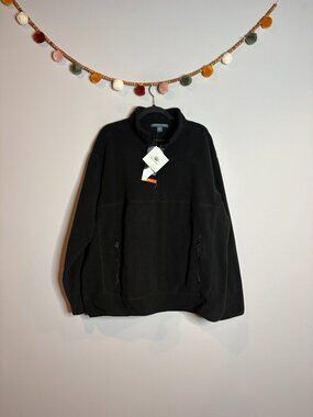NWT Chestnut Hill black fleece pullover half zip sweatshirt